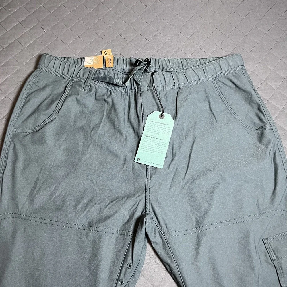 Prana Mens XL‎ x 30 Stretch Zion E-Waist Pants II Grey Blue Standard Fit - NWT